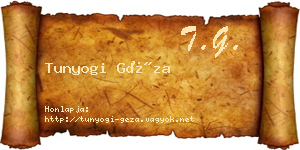 Tunyogi Géza névjegykártya