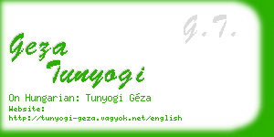 geza tunyogi business card