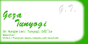 geza tunyogi business card